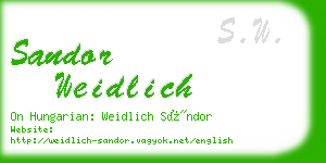 sandor weidlich business card